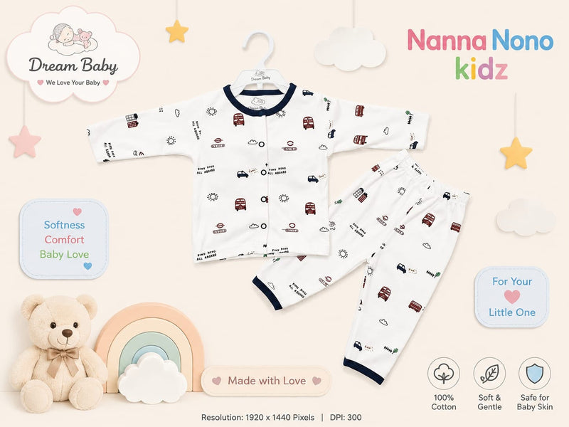 2 Pcs Baby Suit – Little Explorer Design