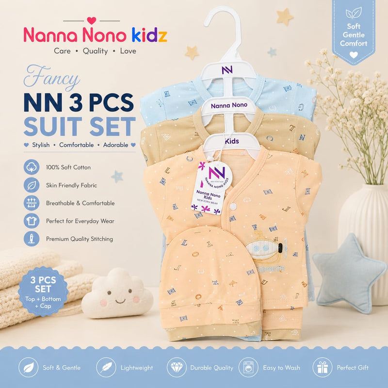 3 Pcs Baby Suit – Little Sailor Design
