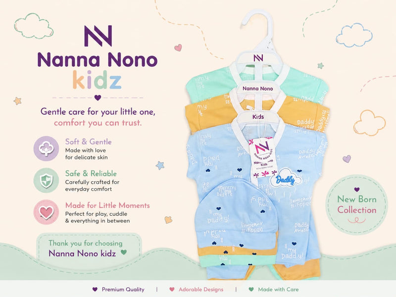 3 Pcs Baby Suit – Daddy Love Design