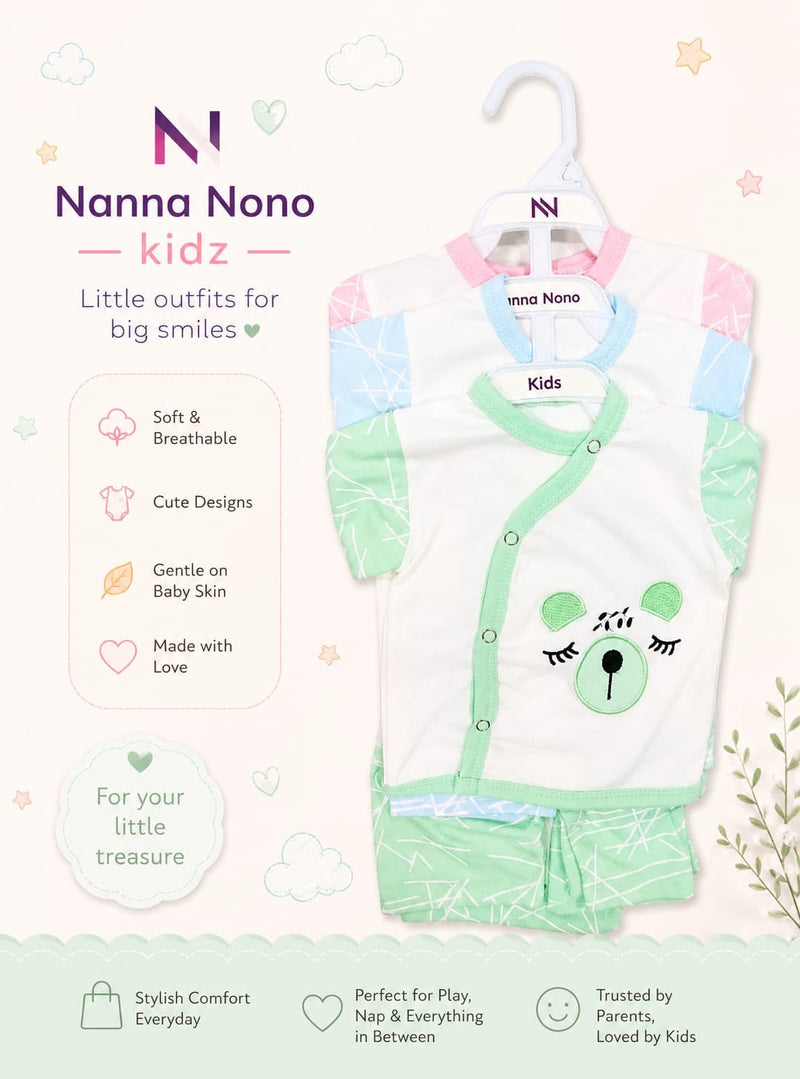 3 Pcs Baby Suit – Cute Kids Design