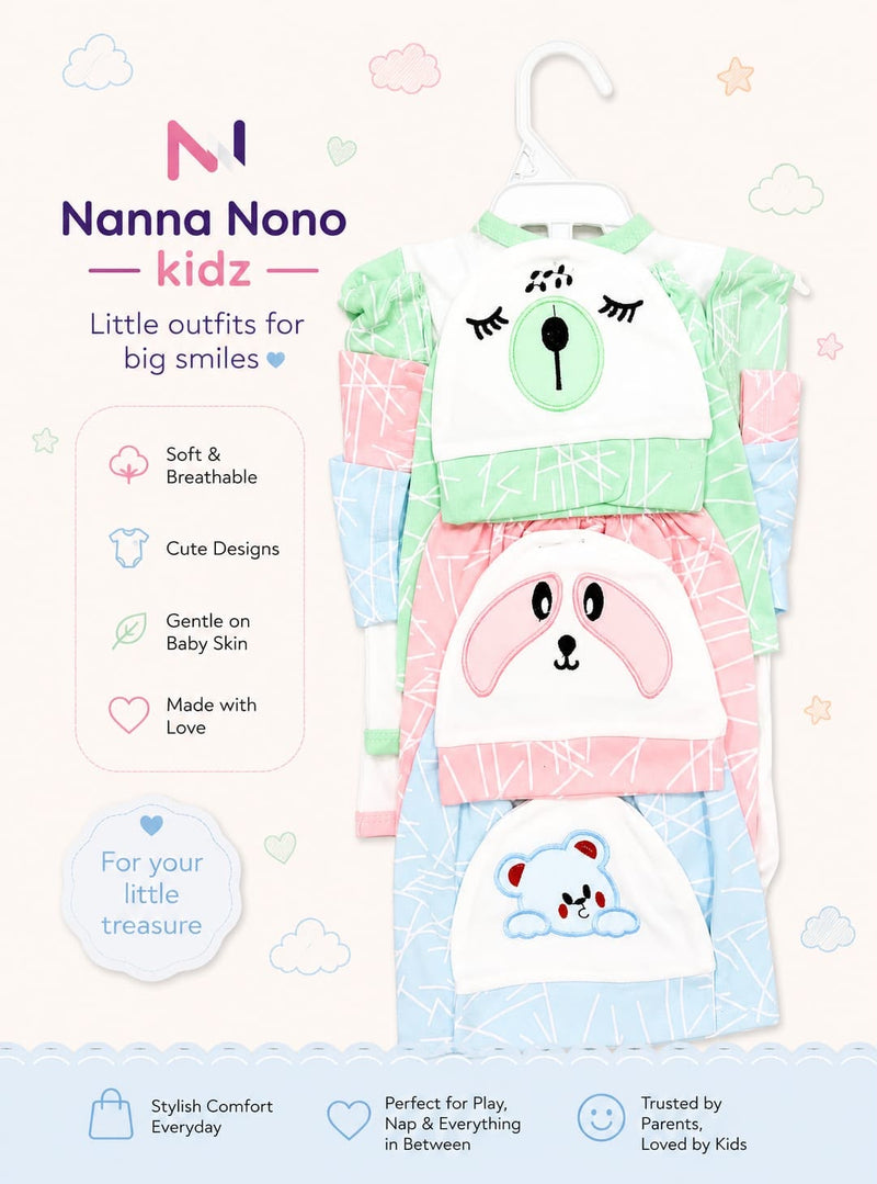 3 Pcs Baby Suit – Cute Animal Design
