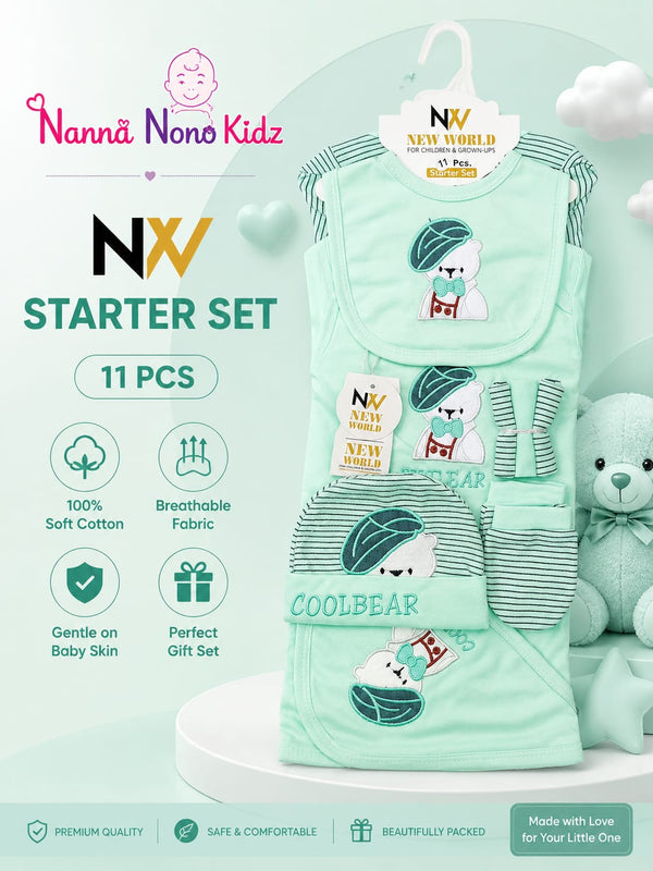 NXV 11-Piece Newborn Starter Set – Cool Bear Design