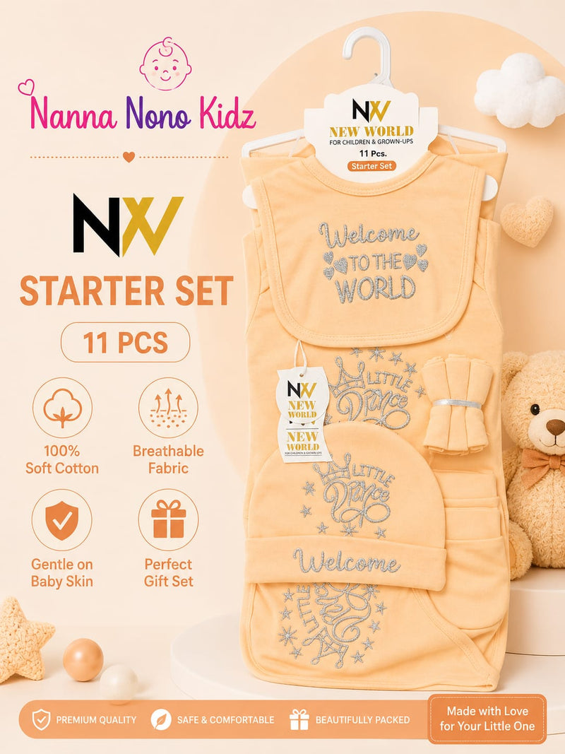 11-Piece Baby Starter Set – Soft Cotton Essentials