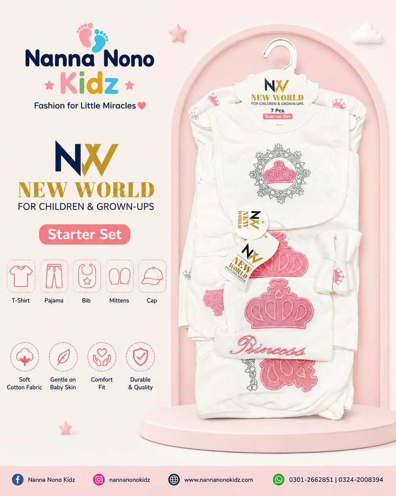 7-Piece Baby Starter Set – Soft Cotton Essentials