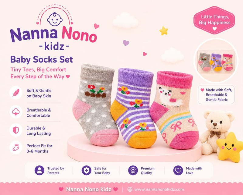 Baby Socks Set – Cute Floral Design