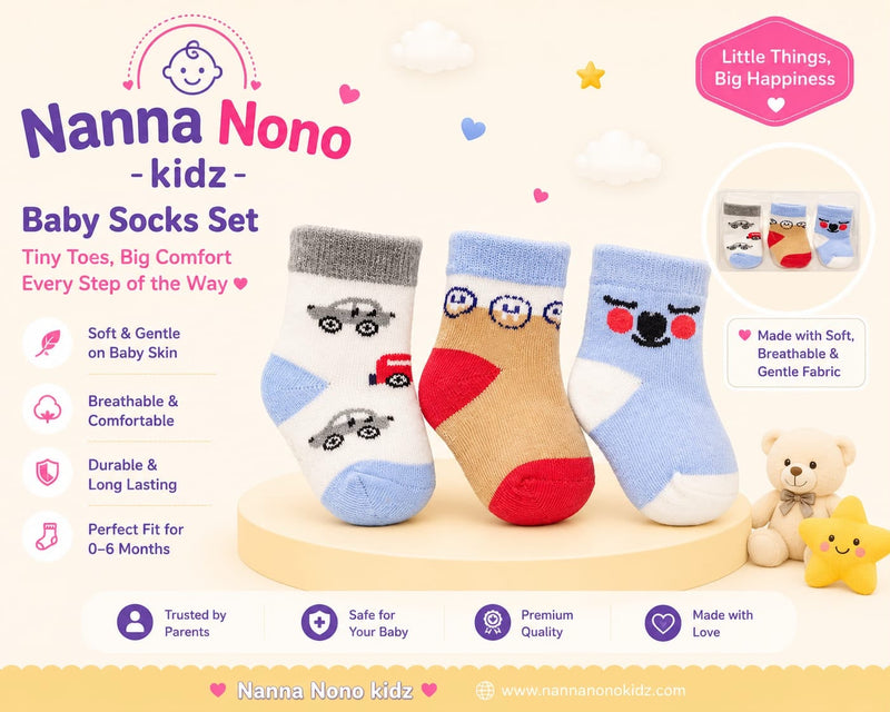 Baby Socks Set – Cute Cartoon Design