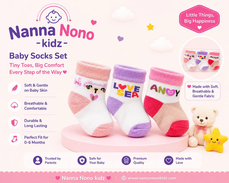 Baby Socks Set – Sweet Love & Heart Designs